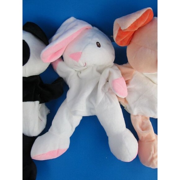Unbranded Lot Of 3 Plush Stuffed Animal Hand Puppets Panda Bunny Pig - Picture 3 of 8